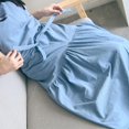 thumbnail image 3 of Japanese Style Fishtail Apron for Women Soft Cotton Artists Smock Kitchen Baking with Pockets, 3 of 5