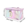 thumbnail image 3 of 1 Pc Bolsa de Maquillaje de Letras Cuadradas para Mujeres para Vacaciones y Actividades al Aire Libre Color Púrpura de PU, 3 of 3