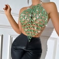 thumbnail image 2 of Women Blouse, Women's Open Back Diamond Body Top Backless Halter Shirt Club Top, 2 of 7