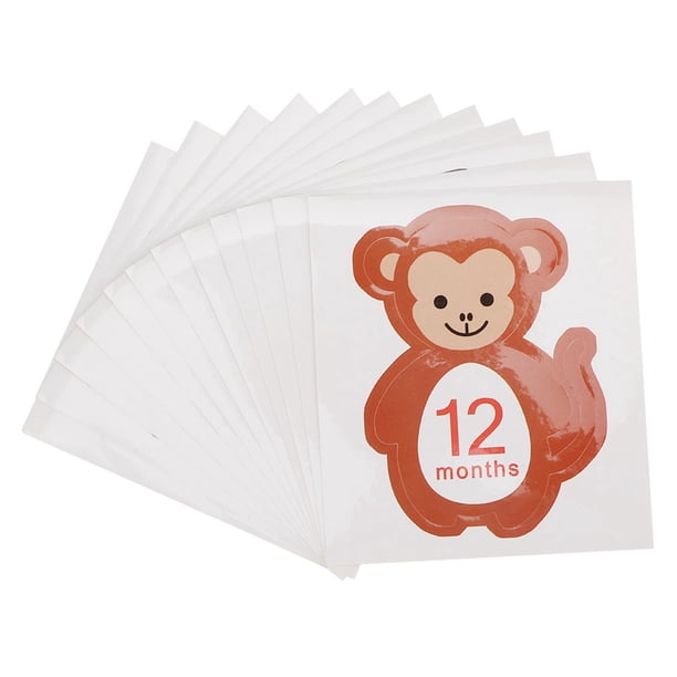 JUEGO DE PEGATINAS Mensuales para Bebé Recién Nacido, Diseño de Dibujos Animados, 12 UDS. Para Recuerdos de Hitos, Accesorios para Fotos
