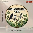 thumbnail image 2 of HELLOYOUNG Vintage Round Aluminum Sign Bird Watching Wall Decor Black Birds Green Leaves Nature Inspired Art for Living Room Bedroom Garden Cafe Outdoor Display, 2 of 7