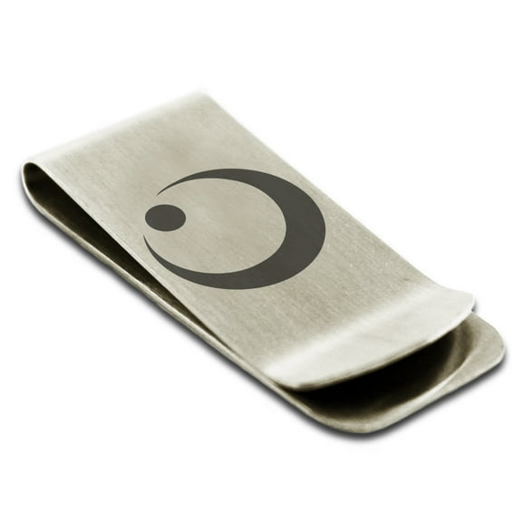 Stainless Steel Obu Samurai Crest Engraved Money Clip Credit Card Holder