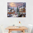 thumbnail image 2 of Nawypu Large Christmas Wall Art-Christmas Canvas Painting, Winter Snow House Scene Pictures, Santa Sleigh Canvas Prints Gift for Room Decor, Christmas Snowman Framed Artwork for Home Wall Decor, 2 of 4