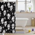 thumbnail image 3 of Manfei Halloween Sugar Skull Shower Curtain 72Wx84L,Gray Cute Stars Print Bathroom Shower Curtain, 3 of 5