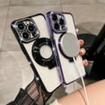 thumbnail image 6 of for iPhone 15 Plus Magnetic Glitter Case with Ring Holder Stand, Luxury Bling Rhinestone Clear Phone Case, Compatible with MagSafe and Camera Lens Protection Cover for Women Girls, Darkgreen, 6 of 8