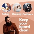 thumbnail image 4 of 3 Pieces Beard Bandana Beard Covers Adjustable Facial Hair Apron Guard Bonnet Mens Bedtime Bib Cap (Black), 4 of 7