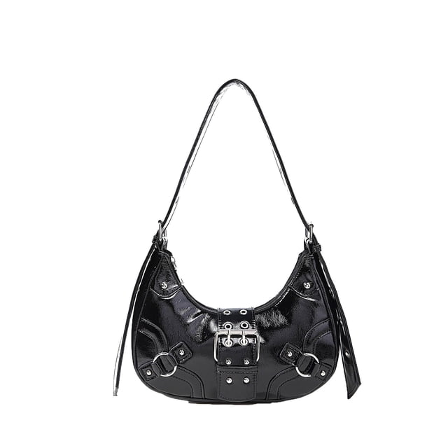 Bolso Verdusa de piel sintética con tachuelas, color negro
