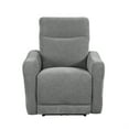 thumbnail image 2 of Eddie 38 Inch Power Lay Flat Recliner Chair- Gray Chenille- Power Headrest, 2 of 6