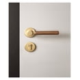 thumbnail image 3 of Soild Brass Mute Door Lock Lever Set, Interior Black Walnut Door Lock Handle, Anti-theft Gate Lock Furniture Hardware For Bedroom
--------
,Long Lasting, 3 of 7