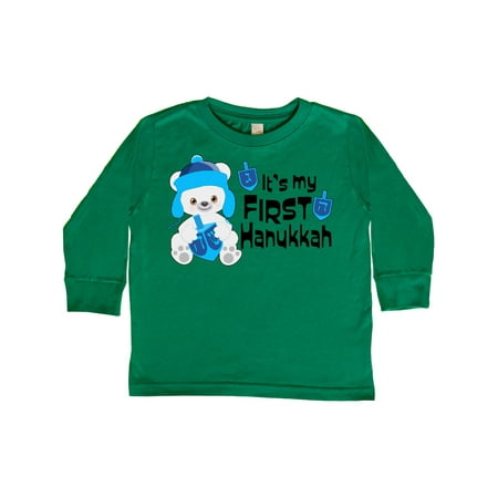 

Inktastic It s My 1st Hanukkah Cute Bear with Dreidel Gift Toddler Boy or Toddler Girl Long Sleeve T-Shirt