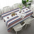 thumbnail image 3 of Polyester Oblong/Rectangle 60 x 84 Inch Washable Reusable Waterproof Table Cloth - Stars Red Stripe Print Table Cover for July 4th Independence Day/USA American Flag Day Theme Decoration, 3 of 5