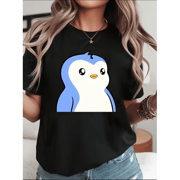 Pudgy Penguins Logo Cute Fun Classic Cartoon Graphic Unisex T-Shirt V12378, up to Size 5XL