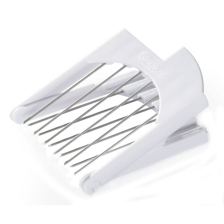 English Muffin Splitter by Sirius Chef - White handles with stainless steel  tines - Crumpet, Muffin and Biscuit Splitter