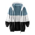thumbnail image 4 of LEEYNEER Womens Fuzzy Fleece Jacket  Zip Up Plush Color Block Stitching Winter Jacket Coat  Warm Fleece Blanket Jackets for Women with Hood Outwear with Pockets Wine L, 4 of 4