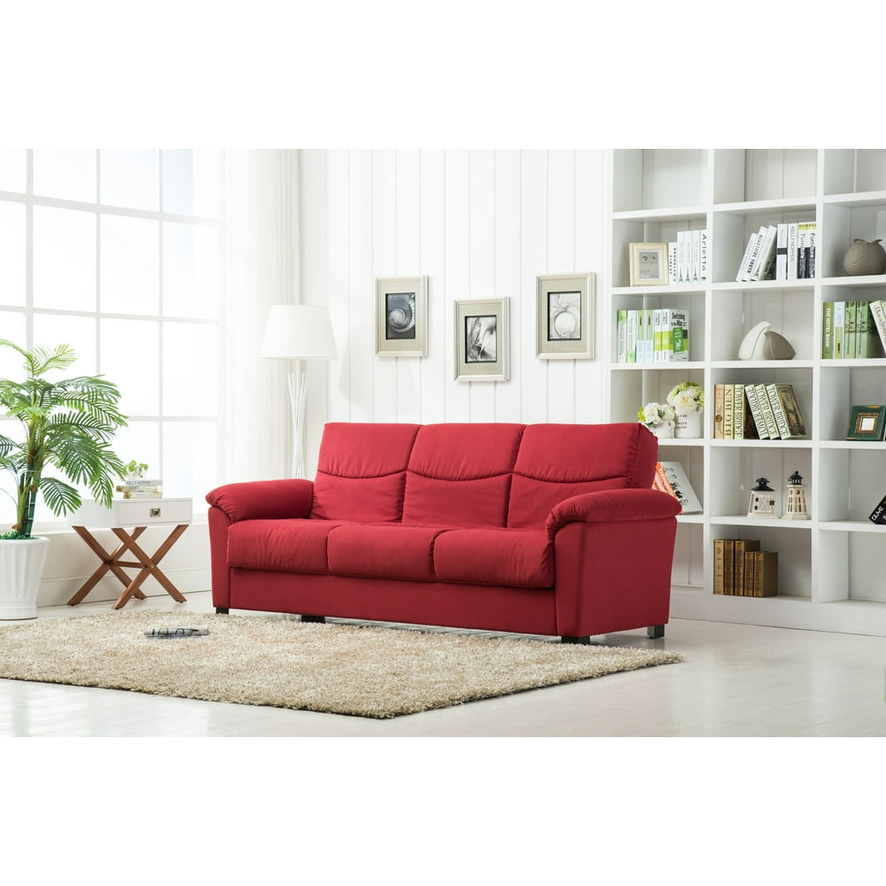 Roundhill Furniture Urban Fabric Storage Sofa Bed, Black