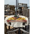 thumbnail image 2 of Outdoor Tablecloths with Umbrella Hole & Zipper, Sunflower Truck Round Tablecloth 54 Inch, Summer Botanical Elegant Pastoral Floral Waterproof Table Cloth, Patio/Pool/Picnic Table Covers, 2 of 8