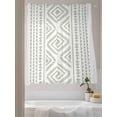 thumbnail image 3 of Sheer Curtains 63 Inch Length 2 Panels Set for Bedroom, Boho Sage Green Geometric Semi Sheer Curtains for Windows, Vintage Southwestern Stripes Voile Window Treatments Rod Pocket Curtain, 3 of 7
