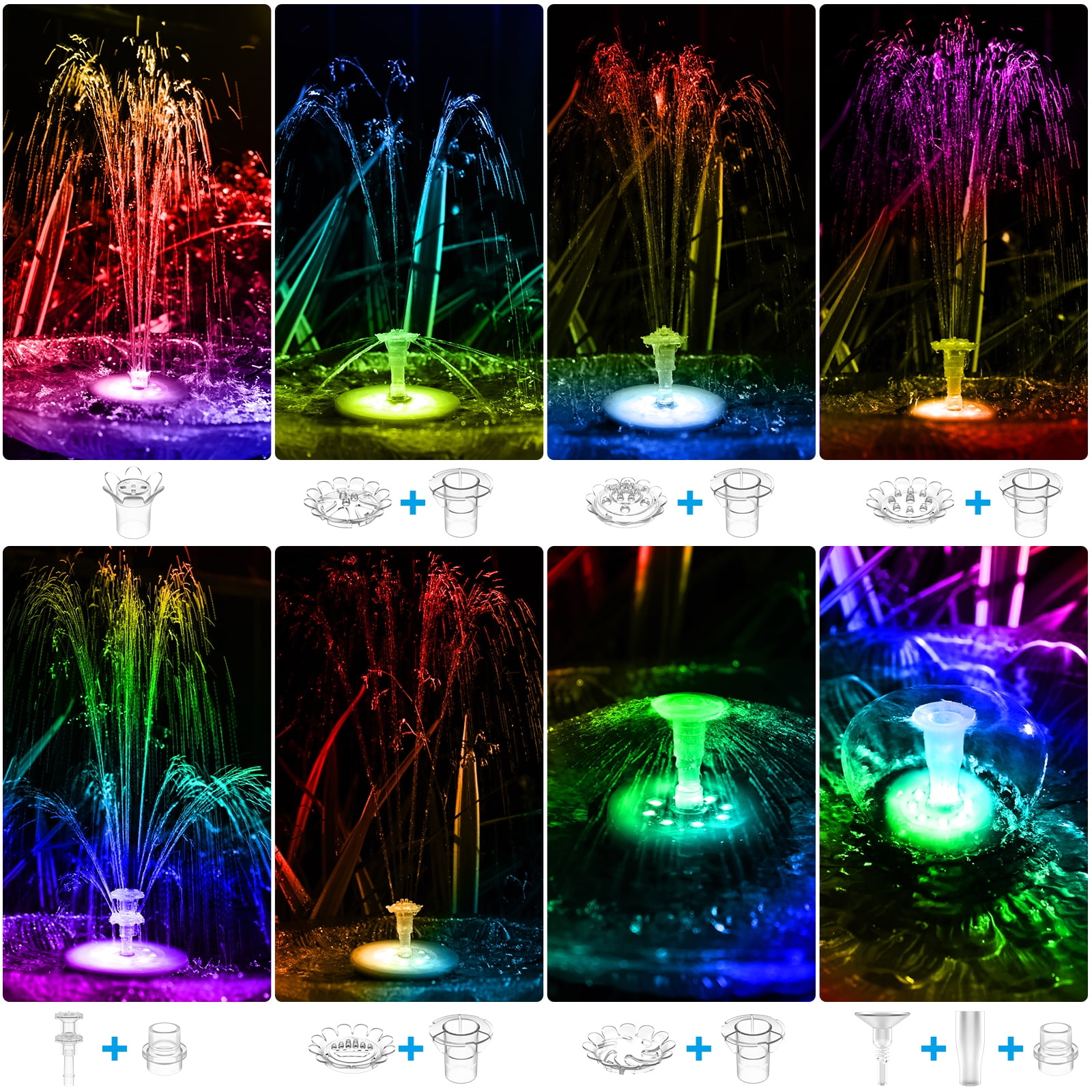 Fountain Pumps with Light Combination