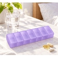 thumbnail image 2 of Large Pill Organizer, Bug Hull 2 Pcs Weekly Pill Organizer, 7 Day Pill Case, Travel Medicine Organizer, Purple & White, 2 of 8