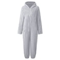thumbnail image 5 of Byoo Zip Up Hooded Jumpsuit for Tween Boy Cozy Sherpa Fleece Solid Color One Piece Onesie, 5 of 6