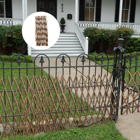 Worgeous Brown Synthetic Foldable Fence for Home Decor with Plants or Artificial Flowers 9042811