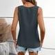 thumbnail image 5 of Tops para mujer,Camiseta sin mangas con cuello en V para mujer, corte holgado informal, color liso, poliéster, ropa de verano, sopatenor, 5 of 8