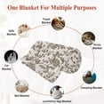 thumbnail image 6 of Farmhouse Brown Throw Blanket, Flannel Fleece Blanket with Striped Design for Couch, Vintage Flower Leaf Botanical Plant Soft Breathable All Season Plush Blankets for Loveseat Sofa Bed 60"x80", 6 of 9