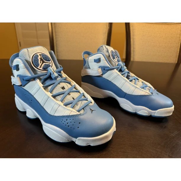 Ni - ke New Ni - ke Air Jordan 6 Rings Denim Blue Sneaker Shoes Size US 6Y / 7.5 W