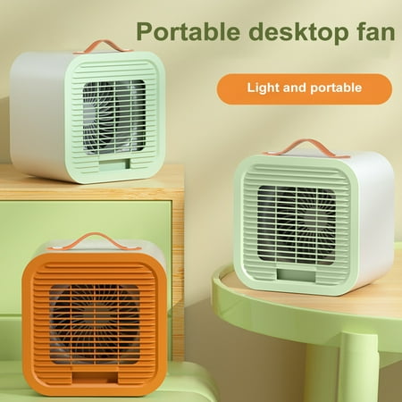 

Xinyolin Portable Air Conditioner Desktop Cooling Fan with Handle 3 Speeds Brushless Motor Low Noise Rechargeable Desk Fan