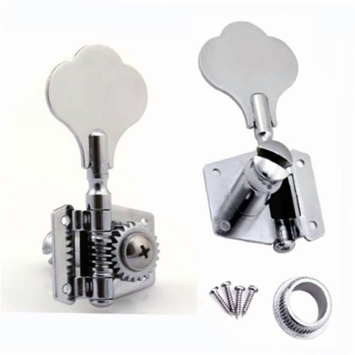 FENGGUIQU Bass Guitar Tuner Pegs Silver Replacement for Musicians 1 Set