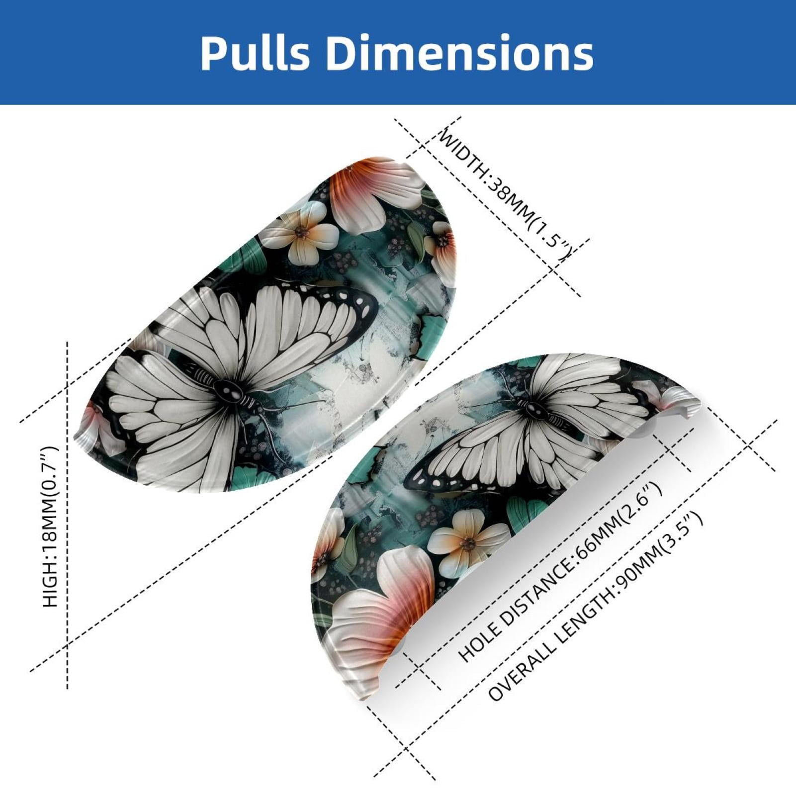 PhooArto 6 Pcs Cup Drawer Pulls, White Butterfly Flowers Shell Shape Handles Cabinet Knobs for Dresser Cupboard Closet Wardrobe with Screws