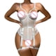 thumbnail image 5 of Gibobby Lencería sexy Conjunto de tirantes de Lencería sexy para mujer Día de San Valentín, ropa interior, conjunto de lencería con cuello en V, Lencería de encaje Día de(Blanco, G), 5 of 5