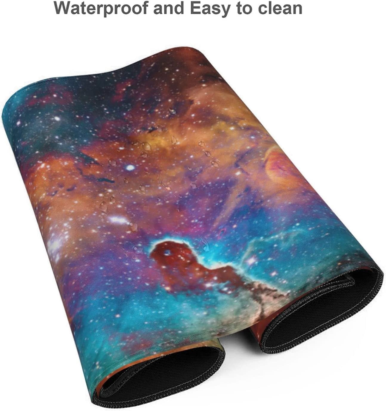 Gaming XXL Large Mouse Pad,Blue Purple Galaxy Nebula Universe Space Mouse Pad Non-Slip Rubber Base Mouse Pads for Computers Laptop Office, 35.5"x16"x0.12"(900mm x 406mm x 3mm)