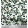 thumbnail image 3 of Soimoi Polyester Crepe Fabric Leaves & Floral Block Printed Fabric 1 Yard 42 Inch Wide, 3 of 3