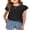 Black, variant on Arshiner Girls T Shirts Lace Petal Short Sleeves Kids Crewneck Casual Blouse Summer Tops Tees