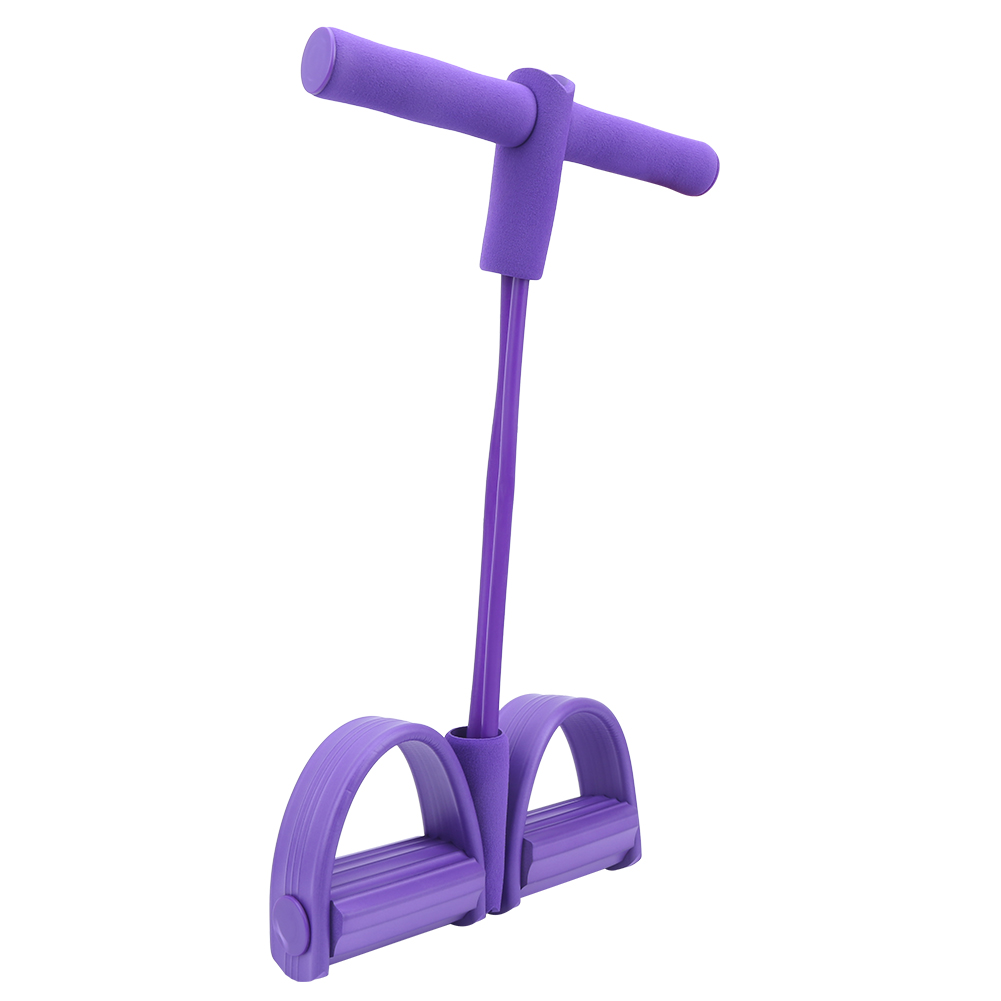 YAHHU 2 Tube Foot Pedal Pull Rope Elastic Leg Puller Sit Up Abdominal Fitness Training Equipment Purple (11.02 inches / 28 cm)