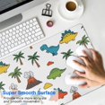 thumbnail image 4 of Long Mouse Pads for Desk,Dinosaurs Volcano Palm White Pattern Desk Mats on Top Of Desks, Desk Mouse Pad Extra Large with 3mm Non-Slip Base and Stitched Edge for Gaming,Office,Work,Home 35.4"x15.7", 4 of 6