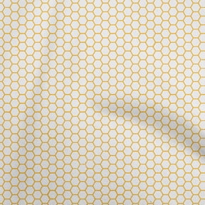 oneOone Viscose Chiffon Yellow Fabric Geometric Hexagon Diy Clothing Quilting Fabric Print Fabric By Yard 42 Inch Wide