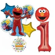 Sesame Street Elmo 1st Birthday Party Supplies Balloon Bouquet Decorations