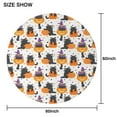 thumbnail image 6 of Halloween Black Cats with Pumpkins and Witch Hats Round Tablecloth 60"x60",Wrinkle Wipeable Table Cloth for Kitchen Dining Room Picnic Patio Party, 6 of 6