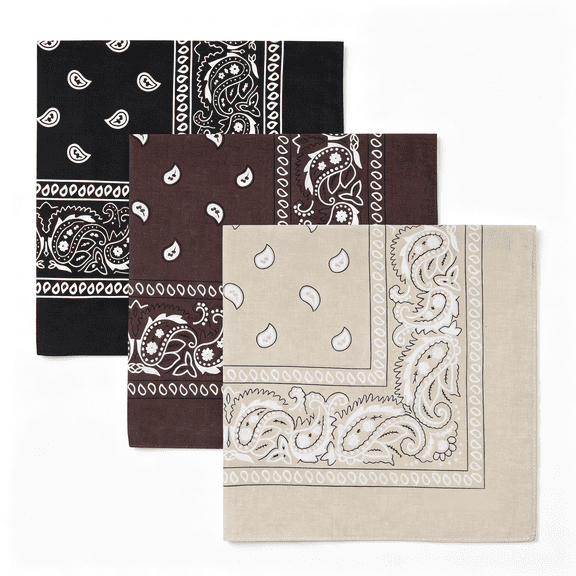 OQRKI 100% Cotton Large Bandanas for Men and Women, 22"Paisley Bandana with Multiple Colors Bandana Headband