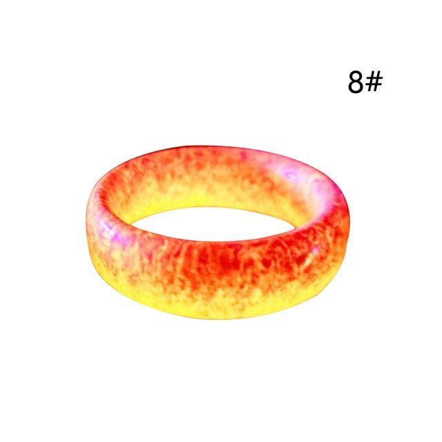 Minnieouse Anillo unisex que brilla en la oscuridad Anillo de acrílico Luminoso Noche que brilla intensamente Joyería de mano Regalo de vacaciones, Rojo y Type3 NO3 Minnieouse AP000901-08