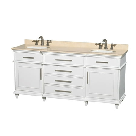 Wyndham Collection Berkeley 72 Inch Double Bathroom Vanity In White Wyndham Collection Berkeley 72 Inch Double Bathroom Vanity In White With Ivory Marble Top Undermount Oval Sinks And No Mirror
