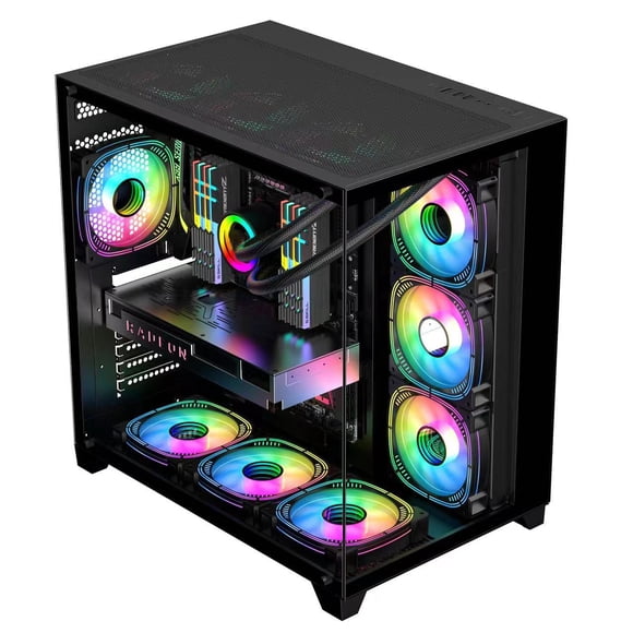 Economy-style black computer case
