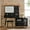 Black, variant on DreamBuck Modern Makeup Vanity Desk with Mirror and Lights, Retractable Dressing Table with Drawers and Cabinet, Compact Makeup Table Set with Power Outlet for Bedroom, Black