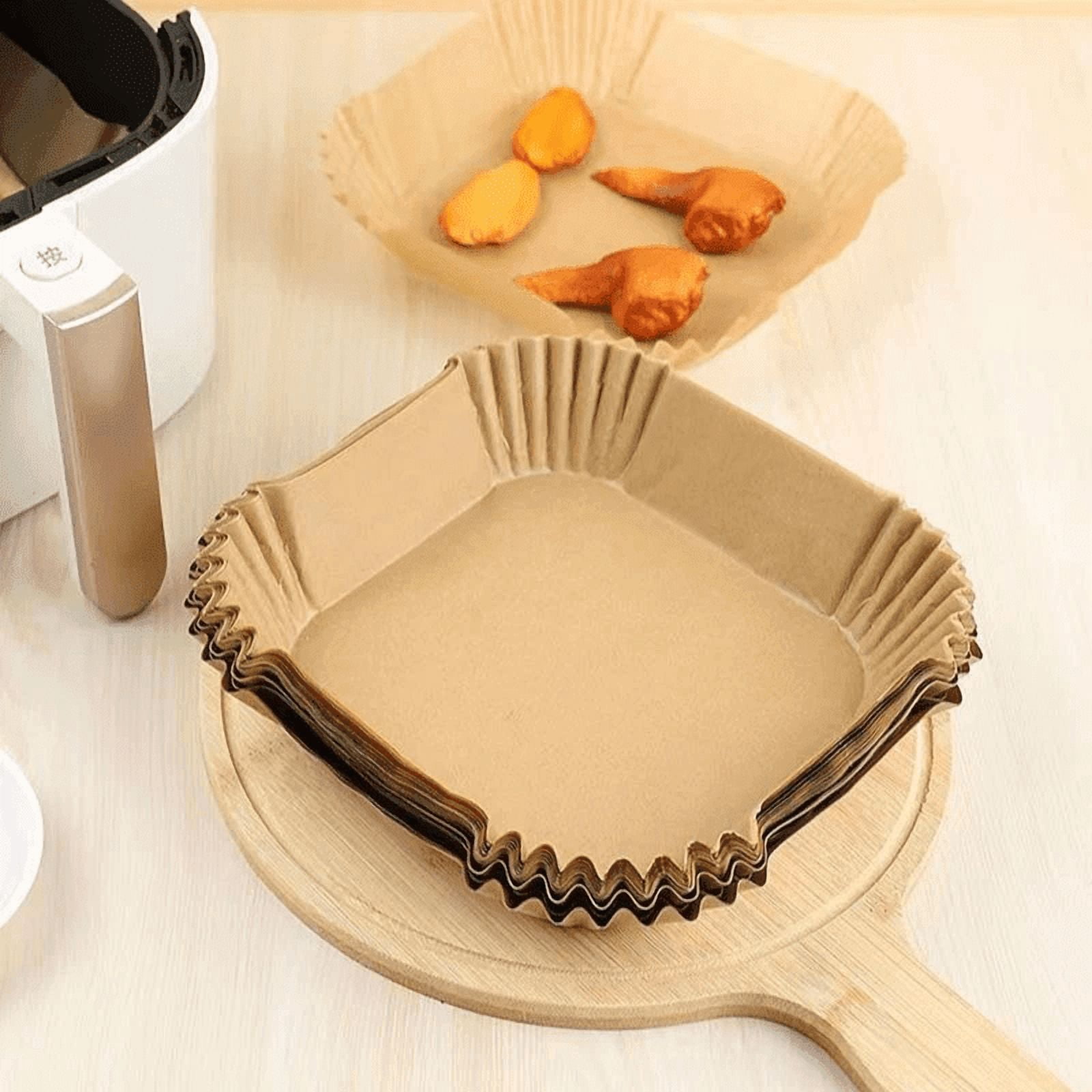 Heavy-Duty Square Air Fryer Liners, 50pcs Non-Stick Oil-Resistant Disposable Baking Paper for Air Fryer, Oven, Microwave