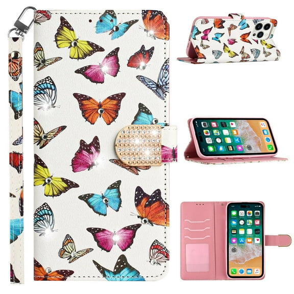 For Cricket Debut Smart 2022 Wallet Cover Phone Case - Colorful Butterfly