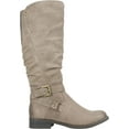 thumbnail image 2 of WHITE MOUNTAIN Womens Liona Faux Suede Tall Riding Boots Taupe 5 M, 2 of 6