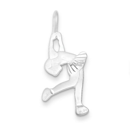 Sterling Silver Girl Figure Skater Charm Pendant