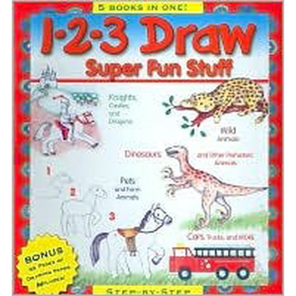 Pre-Owned 1-2-3 Draw Super Fun Stuff: 5 Books in One by Freddie Levin (Paperback)